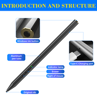 MPP 2.0 Stylet en métal pour Microsoft Surface 4096 Rejet de pression de la paume pour Surface Pro 9/X/8/7/6/5 Go Book Laptop