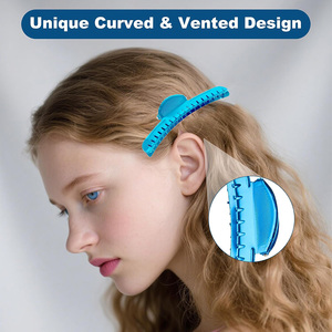 Pinces à cheveux professionnelles simples pour la coiffure à domicile, antidérapantes, en aluminium, sans trace, en forme de croissant, 12,5 cm - Product Image 4