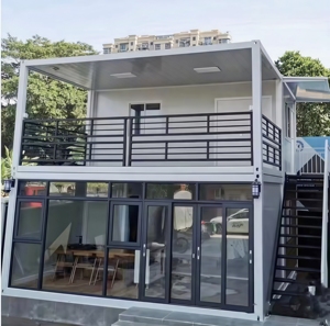 Casa Contenedor Moderna Prefabricada de Acero, Duradera y Transpirable, con Pared de Cortina de Vidrio Pequeña, <span class=keywords><strong>para</strong></span> Oficina al Aire Libre, Dormitorio, Centro Comercial - Product Image 4