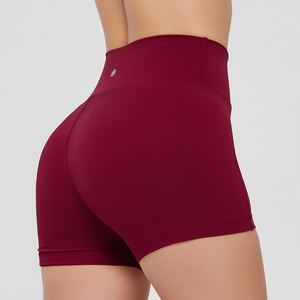 Conjunto deportivo de Yoga para mujer, cintura alta, cierre elástico, pantalones cortos calientes, tela de rizo sólida para ejercicio de verano - Product Image 1
