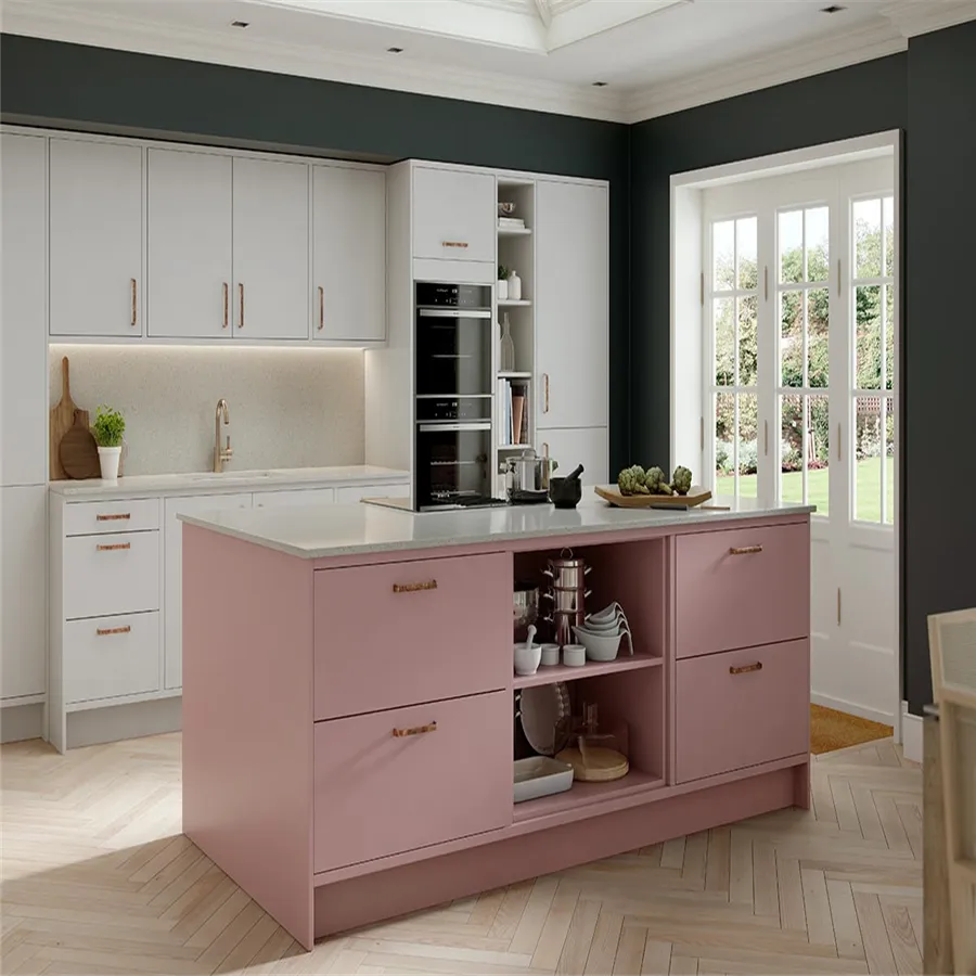 Vermonhouzz Pink Lacquer Kitchen Cabinet Plain Door On Sale Discount Price