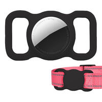 Étui de protection en silicone pour Apple AirTags avec porte-clés - Traceur de collier anti-perte pour chien, durable et écologique