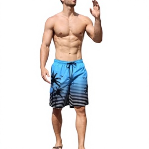 <b>Mens</b> Swim Trunks Printed Back Neck Logo Swimwear Beach <b>Shorts</b> Quick Dry 9 Inch Mesh Lining Drawstring Closure 100% Polyester - Product Image 3
