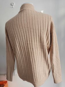 Suéter de punto con cremallera de <span class=keywords><strong>cuello</strong></span> medio <span class=keywords><strong>alto</strong></span> para <span class=keywords><strong>hombre</strong></span>, ajustado, de <span class=keywords><strong>manga</strong></span> <span class=keywords><strong>larga</strong></span>, cálido y casual, para otoño e invierno, venta al por mayor OEM - Product Image 3
