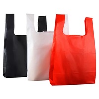 Sacs en PE personnalisés et colorés, réutilisables, 100 pièces, pour les courses au supermarché, avec poignée de type gilet