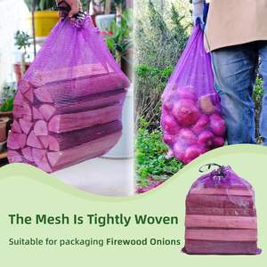 Sacs à bois de chauffage en maille durable Huamaohengchun 22"x32" en LDPE pour le stockage des écrevisses, des oignons et des pommes de terre - Product Image 2