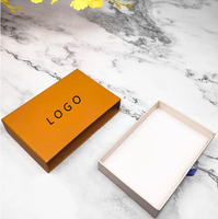 Boîtes à bijoux carrées personnalisées en matériaux recyclés orange, ensemble universel pour bagues, colliers, bracelets, présentoir avec gaufrage