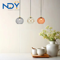 Luminaire suspendu moderne en forme de boule de verre colorée, pour îlot de cuisine, salle à manger, bar, café, hôtel, décoration