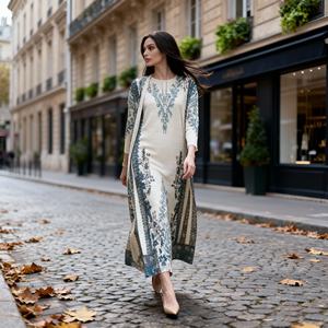 Premium Sequins Embroidery Polyester Abaya for Muslim Women Elegant Custom <b>Evening</b> Party Dress Wholesale - Product Image 4