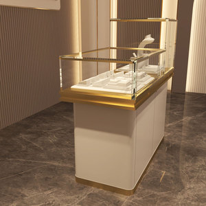Custom Gold <b>Jewelry</b> <b>Display</b> Showcases Case with Tempered Glass and High-End <b>Jewelry</b> <b>Display</b> Case for Retail Shop - Product Image 2