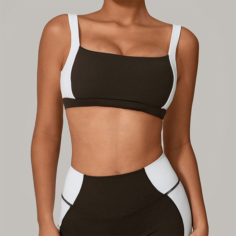 XW-2236 New Fashion High Quality U Neckline Spliced Color Backless Comfortable Sports Yoga Fitness Clothing Running Sports Bra