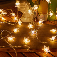 Guirlandes lumineuses LED en plastique pour décoration intérieure et camping, motifs étoiles et boules de cristal, tendance, pour marché nocturne, IP65