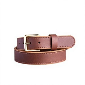 Ceinture carrée vintage unisexe en cuir de vachette marron, 100% véritable, imperméable, avec boucle à ardillon, écologique, robuste, taille personnalisée, durable - Product Image 5