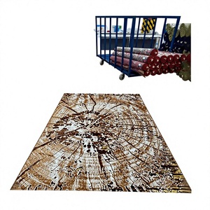 Alfombra Turca de Poliéster Afelpada Adiva, Tejida a Máquina con Diseño Jacquard, de Pelo Alto, Acolchada, Reversible, Lavable, Antideslizante y Antimicrobiana - Product Image 1