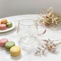 Taza de Vidrio de Borosilicato Hecha a Mano con Diseño Marino, Linda Taza con Asa y Animales en 3D para Bebidas y Regalos, Ideal para Instagram