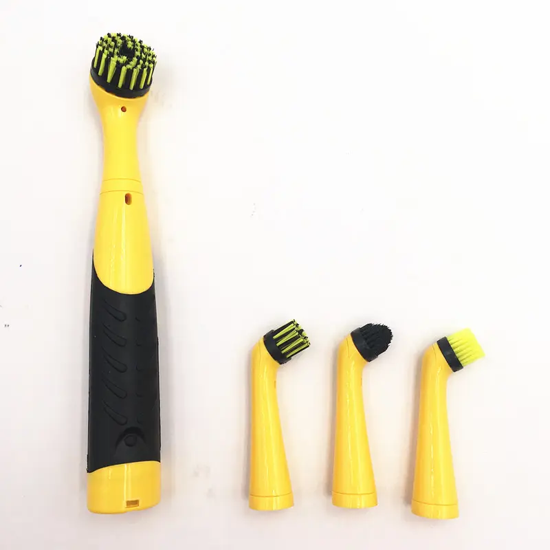 Conjunto de ferramentas de limpeza sônica, 4 em 1, operado a bateria elétrica, conjunto de escova de canto para banheiro, cozinha, chão da casa