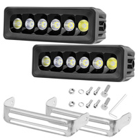 Barre lumineuse de toit 6 pouces 60W à faisceau combiné, motif de faisceau unique, une paire, lumière blanche et ambre pour Ram 1500 Tundra Cherokee Gladiator FJ Cruiser