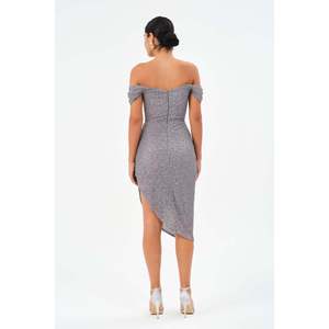 Robe décontractée unie grise pour femme DANS, coupe classique, manches courtes, idéale pour le quotidien, disponible en lots de tailles en gros 38-42 - Product Image 6