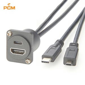 Câble de montage sur panneau USB3.1 avec interface multimédia haute définition vers Micro <span class=keywords><strong>HDMI</strong></span> USB-C à <span class=keywords><strong>double</strong></span> sortie - Product Image 1