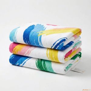 Serviette de plage imprimée 100 % coton, hypoallergénique, durable, douce et absorbante, vente en gros usine - Product Image 2