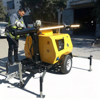 Tour d'éclairage mobile sur remorque pour mât de 9 m 4TN4000, 440 000 lumens, générateur à moteur au halide métallique, autonomie continue de 11,9 heures