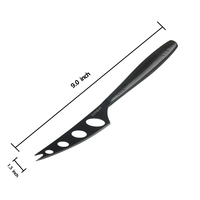 Junqin Edelstahl-Käsemesser mit Antihaft-Lochung und Gabelspitze, Tragbarer Käsestreicher, Spülmaschinenfest CPG-7673