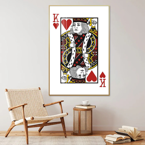 Guan Jun nuova pittura 2024 porcellana di cristallo poker <span class=keywords><strong>re</strong></span> still life pittura di vetro parete arte salotto pittura decorativa - Product Image 1