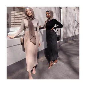 Zandy OEM&ODM skirts for women muslim Chiffon crepe muslim casual long skirt women's skirts inner dress