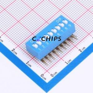DT-09LT DIP Switch Through hole Component (THT),P=2.54mm Switch Flat Toggle, Raised Type Single Pole Single Throw 9-Bit 2.54mm - Product Image 1