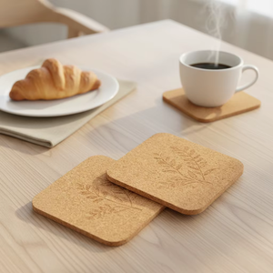Sous-verres en liège naturel DINGYE, résistants à la chaleur, antidérapants, réutilisables, pour la maison et le bar, logo personnalisé, vente en gros - Product Image 5