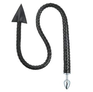 Frusta in Pelle per Bondage Sexy, Accessori Erotici per Flirtare e Picchiare con Plug Anale in Metallo - Product Image 1