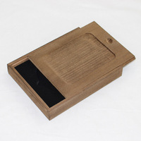 Boîte cadeau vintage en bois peint pour CD, boîte artisanale avec mousse, boîte de rangement en bois pour CD