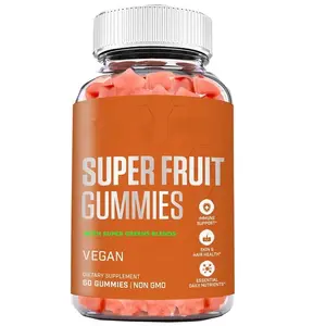 Kunyah Vitamin Mineral Biotin dan Inositol Gummy Womens Multivitamin Gummies Superfruit dengan Super Hijau