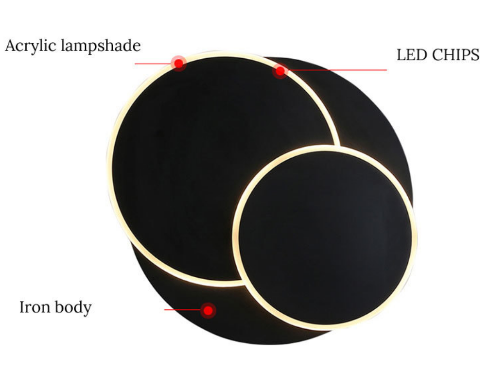 Lámpara de pared LED cuadrada para dormitorio, sala de estar, candelabro blanco y negro, luces de pared giratorias de 360 ​​grados, accesorios de Metal de 18 W/24 W