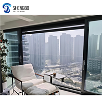 Shengbo Portes coulissantes modernes à double rail en aluminium Verre résistant aux chocs pour balcons extérieurs, garages et intérieurs