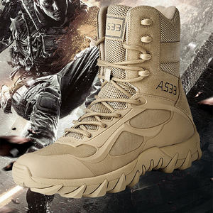 Bottes de randonnée de qualité supérieure à coupe haute Sport chaussures en cuir à fermeture éclair randonnée en plein air Combat escalade bottes tactiques - Product Image 4