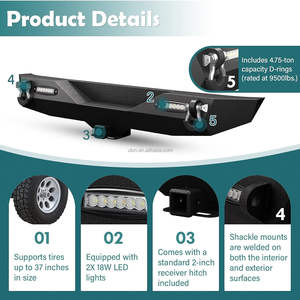 <span class=keywords><strong>Prix</strong></span> d'usine OEM tout-terrain pare-chocs avant et arrière Combo Fit 2018-2024 <span class=keywords><strong>Jeep</strong></span> <span class=keywords><strong>Wrangler</strong></span> JL JLU <span class=keywords><strong>Unlimited</strong></span> équipé d'une plaque de treuil - Product Image 4