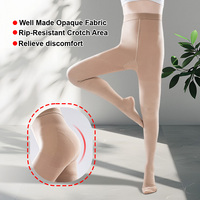 Collants de compression médicale pour femmes, grade 2, motif uni, épaisseur moyenne, antidérapants, chaussettes souples jusqu'aux genoux pour infirmières et voyages