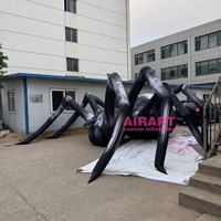 Ballon d'araignée noir gonflable, nouvelle décoration d'araignée gonflable de thème d'halloween de couleur