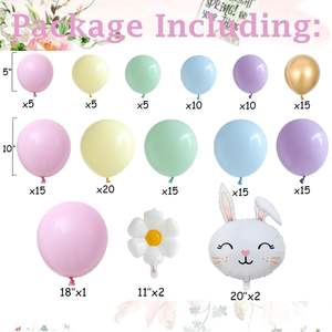 Macaron pastello palloncino ghirlanda Kit arco <span class=keywords><strong>con</strong></span> fiore margherita <span class=keywords><strong>coniglio</strong></span> palloncino Mylar per Baby Shower compleanno festa di Pasqua decorazione - Product Image 2