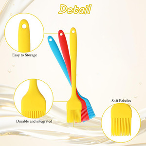 Wholesale Food Grade Silicone Basting Brush Heat Resistant <b>BBQ</b> Wide Silicone BPA Free Pastry Oil Brush for Kitchen and <b>BBQ</b> - Product Image 3