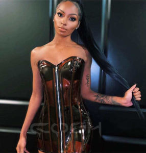 Premium Quality Overbust Steel Boned Brown Transparent <b>PVC</b> Corset Dress See through Clear Breathable Corset For Women - Product Image 5