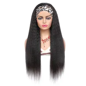 Apple Girl Wholesale Cheap Indian Hair Wigs Human Hair For Black Women Headband Kinky Straight Wig Remy Human Hair Headband Wig