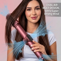 Sikat Pengering Rambut Elektrik Lipat Cepat Tanpa Merusak Rambut, Multifungsi, 5 in 1, Penata Rambut Otomatis, Pengeriting Rambut, Cocok untuk Perjalanan