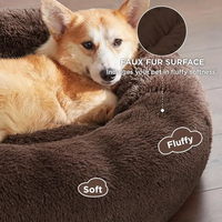 Lit pour animaux de compagnie rond Moonking de 40 à 90 cm, 6 tailles, pour grand chien, lit pour chat super doux, maison pour chien en peluche, maison pour chien de taille moyenne, chaud pour l'hiver