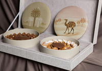 Boîte à chocolat de luxe brodée, emballage carré en lin, boîte à biscuits personnalisée vide, boîte à dessert, boîte cadeau Ramadan