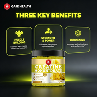 Gummies de créatine monohydrate OEM saveur ananas, 120 unités, haute absorption pour le développement musculaire, la force et l'endurance, personnalisables pour la salle de sport