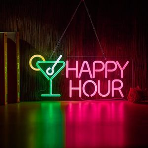 <strong>Cocktails</strong> Happy Hour <strong>Neon</strong> <strong>Sign</strong> for Wall D&eacute;cor with Dimmable Switch LED <strong>Neon</strong> Signs - Product Image 5