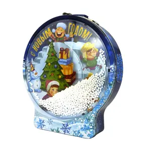 Promotion Leere runde Metall Weihnachts dose Box für Geschenk Candy Cookie Package