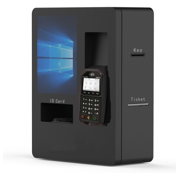 Wall Mount Kiosk for Hotel With ID Scanner,Key Dispenser,Printer 12 Inch Touch Screen for Retail Self-service Payment Kiosk